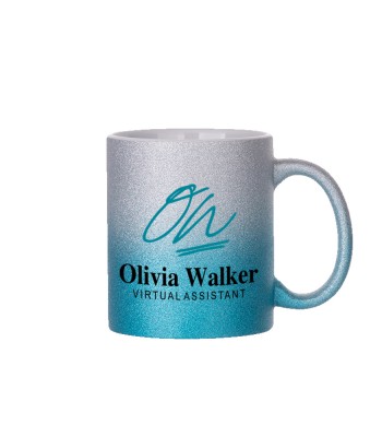 Κούπα Glitter Δίχρωμη Ασημί/Μπλε